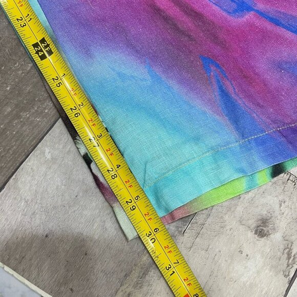 120% Lino Linen Floral Wide-Leg Pull-On Pants Size 44 / US M Summer Resort Beach - Picture 11 of 15